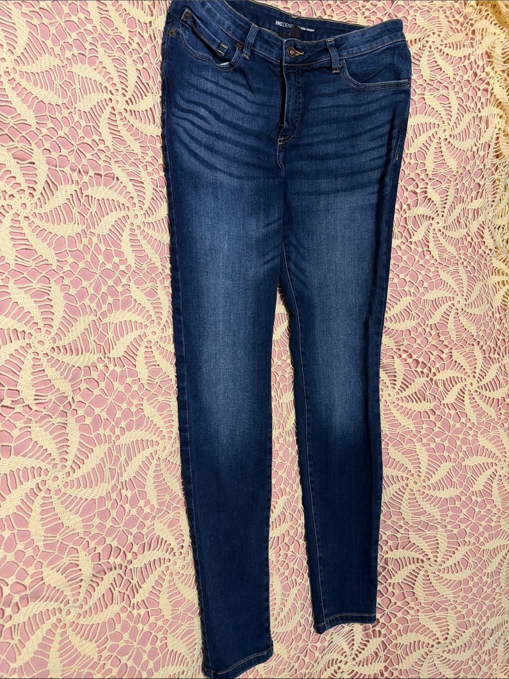 INC International Concepts Dark Blue Skinny Jeans - Stretch Fit